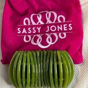 Sassy Jones Zanzibar Stretch Green Statement Bracelet